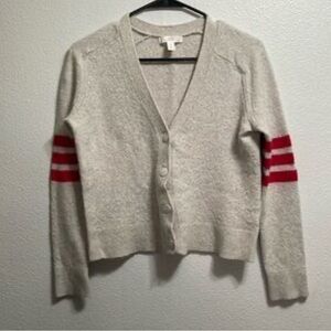 Women's 1901 striped gray and red cardigan wool blend size medium